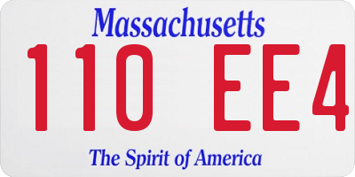 MA license plate 110EE4