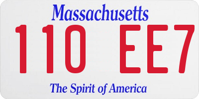 MA license plate 110EE7