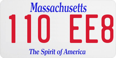 MA license plate 110EE8