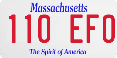 MA license plate 110EF0