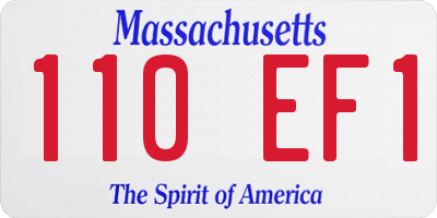 MA license plate 110EF1