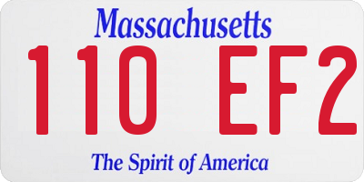 MA license plate 110EF2