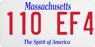 MA license plate 110EF4