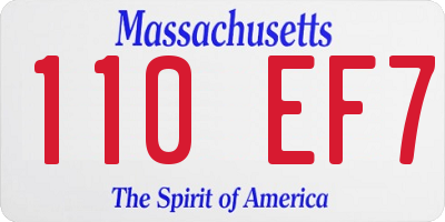 MA license plate 110EF7