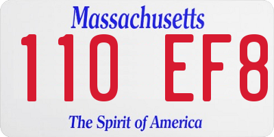 MA license plate 110EF8