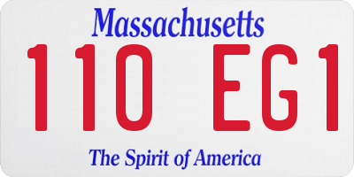 MA license plate 110EG1