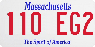 MA license plate 110EG2