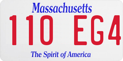 MA license plate 110EG4