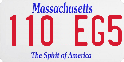 MA license plate 110EG5