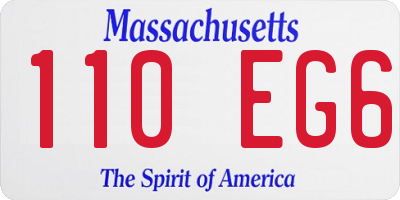 MA license plate 110EG6