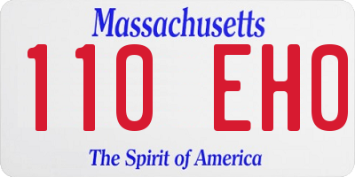 MA license plate 110EH0