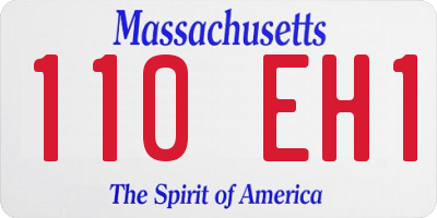 MA license plate 110EH1