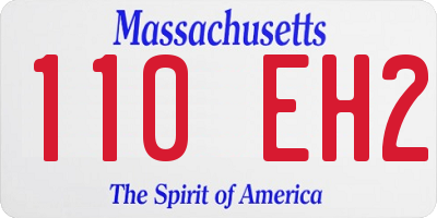 MA license plate 110EH2