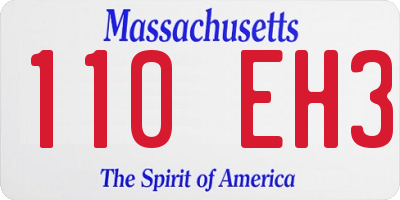 MA license plate 110EH3