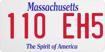 MA license plate 110EH5