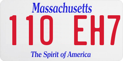 MA license plate 110EH7