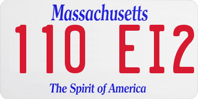 MA license plate 110EI2