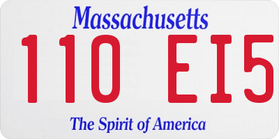 MA license plate 110EI5