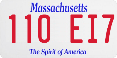 MA license plate 110EI7