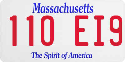 MA license plate 110EI9