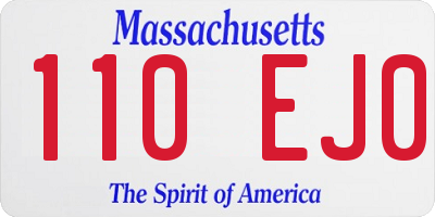 MA license plate 110EJ0