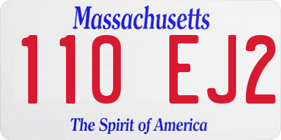 MA license plate 110EJ2