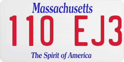 MA license plate 110EJ3
