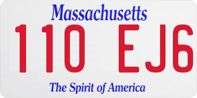 MA license plate 110EJ6