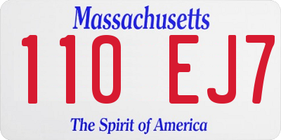 MA license plate 110EJ7