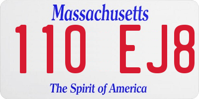 MA license plate 110EJ8