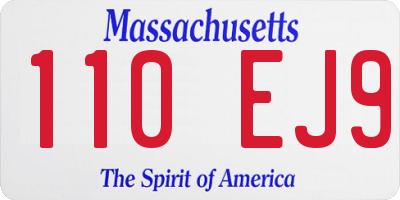 MA license plate 110EJ9