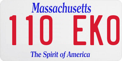 MA license plate 110EK0