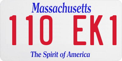 MA license plate 110EK1