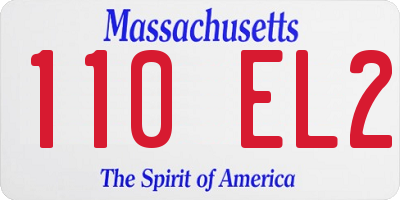 MA license plate 110EL2