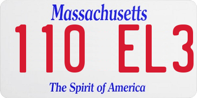 MA license plate 110EL3