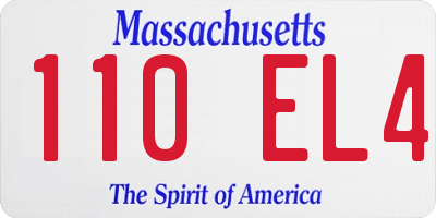 MA license plate 110EL4