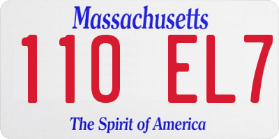 MA license plate 110EL7