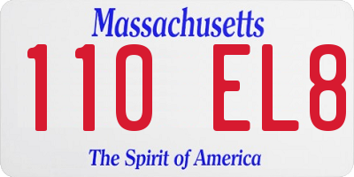 MA license plate 110EL8