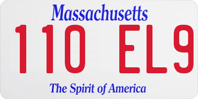 MA license plate 110EL9