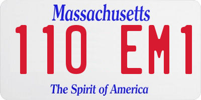 MA license plate 110EM1