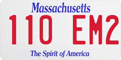 MA license plate 110EM2