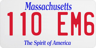 MA license plate 110EM6