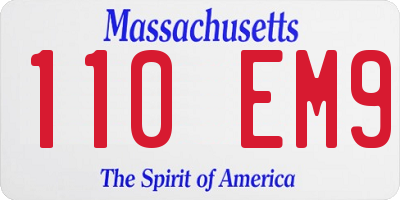 MA license plate 110EM9