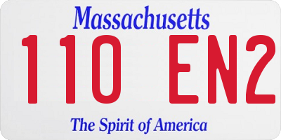 MA license plate 110EN2