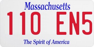 MA license plate 110EN5