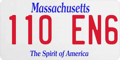 MA license plate 110EN6