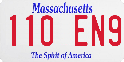 MA license plate 110EN9