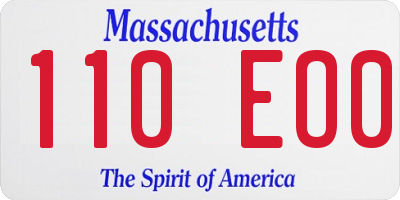 MA license plate 110EO0