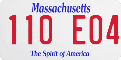 MA license plate 110EO4
