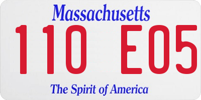 MA license plate 110EO5